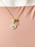 Gold Heart Cubic Zirconia Pendant Necklace – Birthdays Gift Jewelry, N6837