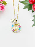 Gold Virgin Mary Cubic Zirconia Pendant Necklace – Faith Gift Jewelry, N6839