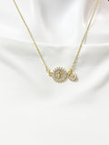 Gold Saint Benedict Cubic Zirconia Pendant Necklace – Faith Protection Gift Jewelry, N6841