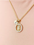 Gold Virgin Mary Lady of Guadalupe Cubic Zirconia Pendant Necklace – Faith Gift Jewelry, N6842