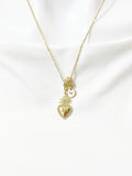 Gold Sacred Heart Pendant Necklace – Dainty Faith Protection Gift Jewelry, N6843