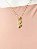 Gold Sacred Heart Pendant Necklace – Dainty Faith Protection Gift Jewelry, N6843