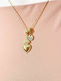 Gold Sacred Heart Pendant Necklace – Dainty Faith Protection Gift Jewelry, N6843