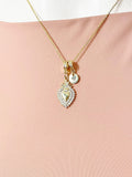 Gold Sacred Heart Cubic Zirconia Pendant Necklace – Dainty Faith Protection Gift Jewelry, N6844