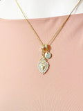 Gold Sacred Heart Cubic Zirconia Pendant Necklace – Dainty Faith Protection Gift Jewelry, N6844