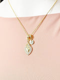Gold Sacred Heart Cubic Zirconia Pendant Necklace – Dainty Faith Protection Gift Jewelry, N6844