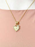 Gold Holy Heart Cubic Zirconia Pendant Necklace – Faith Protection Gift Jewelry, N6846