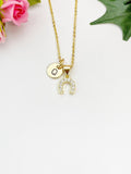 Gold Horseshoe Cubic Zirconia Pendant Necklace – Good Luck Dainty Gift Jewelry, N6848