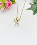 Gold Horseshoe Cubic Zirconia Pendant Necklace – Good Luck Dainty Gift Jewelry, N6848