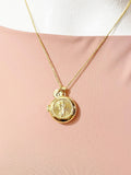 Gold Saint Jude Locket Necklace – Religious Faith Gift Jewelry, N6864