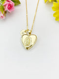 Gold Virgin Mary Lady of Guadalupe Cubic Zirconia Locket Necklace – Faith Gift Jewelry, N6862