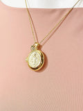 Gold Saint Benedict Locket Necklace – Religious Faith Keepsake Gift Jewelry, N6866