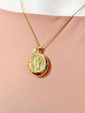 Gold Saint Jude Locket Necklace – Religious Faith Gift Jewelry, N6867