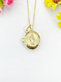 Gold Saint Jude Locket Necklace – Religious Faith Gift Jewelry, N6867