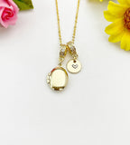 24K Gold Plated Tiny Oval Locket Necklace – Dainty Minimalist Gift Jewelry, N6868