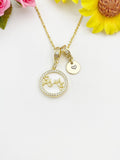 Gold Mama Cubic Zirconia Shell Pendant Necklace – Dainty Mother Gift Jewelry, N6869