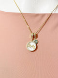 Gold Mama Cubic Zirconia Shell Pendant Necklace – Dainty Mother Gift Jewelry, N6869
