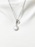 Silver Baroque Natural Keshi Pearl Pendant Necklace – Dainty Organic Gift Jewelry, N6871