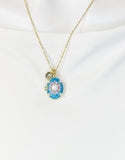 Gold Enamel Oval Locket Necklace – Dainty Minimalist Photo Pendant Gift Jewelry, N6872