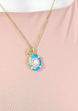 Gold Enamel Oval Locket Necklace – Dainty Minimalist Photo Pendant Gift Jewelry, N6872