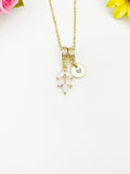 14K Gold Plated Leaf Clear Cubic Zirconia Necklace – Dainty Nature Gift Jewelry, N6873