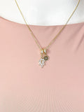 14K Gold Plated Leaf Clear Cubic Zirconia Necklace – Dainty Nature Gift Jewelry, N6873
