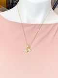 Gold Mom Cubic Zirconia Charm Necklace – Dainty Mother Gift Jewelry, N6874