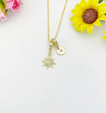 Gold Tiny Sun Sunburst Charm Necklace – Dainty Celestial Gift Jewelry, N6877