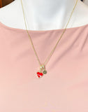 18K Gold Plated Red Heart Enamel Charm Necklace – Dainty Love Gift Jewelry, N6878