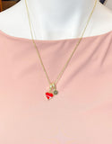 18K Gold Plated Red Heart Enamel Charm Necklace – Dainty Love Gift Jewelry, N6878