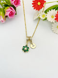 Gold Emerald Cubic Zirconia Flower Pearl Necklace – Dainty Floral Jewelry