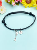 Oars Charm Bracelet, Rowing Jewelry, Personalized Initial Gift