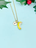 Gold Yellow Banana Charm Necklace, N5792