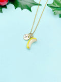 Gold Yellow Banana Charm Necklace, N5792