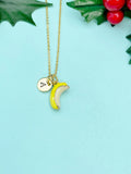 Gold Yellow Banana Charm Necklace, N5792