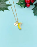 Gold Yellow Banana Charm Necklace, N5792