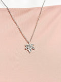 Silver Maple Leaf Necklace, Autumm Fall Gift, N727C