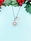 Silver Sunflower Charm Necklace, N1900