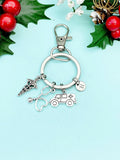 Ambulance Caduceus Stethoscope Charm Keychain, N1981A