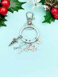 Ambulance Caduceus Stethoscope Charm Keychain, N1981A