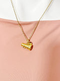 Gold Megaphone Cheer Charm Necklace – Dainty Cheer Pendant for Cheerleaders, Coaches & Team Spirit, N6694