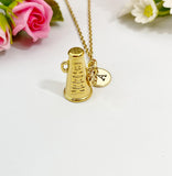 Gold Megaphone Cheer Charm Necklace – Dainty Cheer Pendant for Cheerleaders, Coaches & Team Spirit, N6694