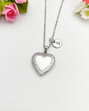 Stainless Steel Heart Locket Necklace, Keepsake Photo Frame, N4518