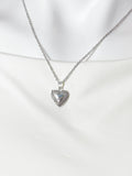 Silver TINY Heart Locket Necklace, D392