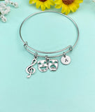 School Music Theater Drama Mask Charm Bracelet, Treble Clef Comedy Tragedy Mask Charm, Actor Theater Arts Gifts, N4654A