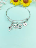 School Music Theater Drama Mask Charm Bracelet, Treble Clef Comedy Tragedy Mask Charm, Actor Theater Arts Gifts, N4654A