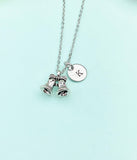 Silver Christmas Bell Charm Necklace, N77