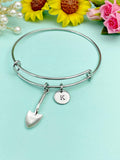 Silver Shovel Charm Bangle Bracelet, N221B