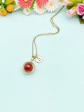 Gold Natural Carnelian Gemstone Necklace, N3794A