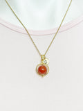 Gold Natural Carnelian Gemstone Necklace, N3794A